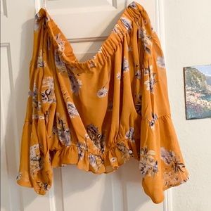 Off the shoulder long sleeve top